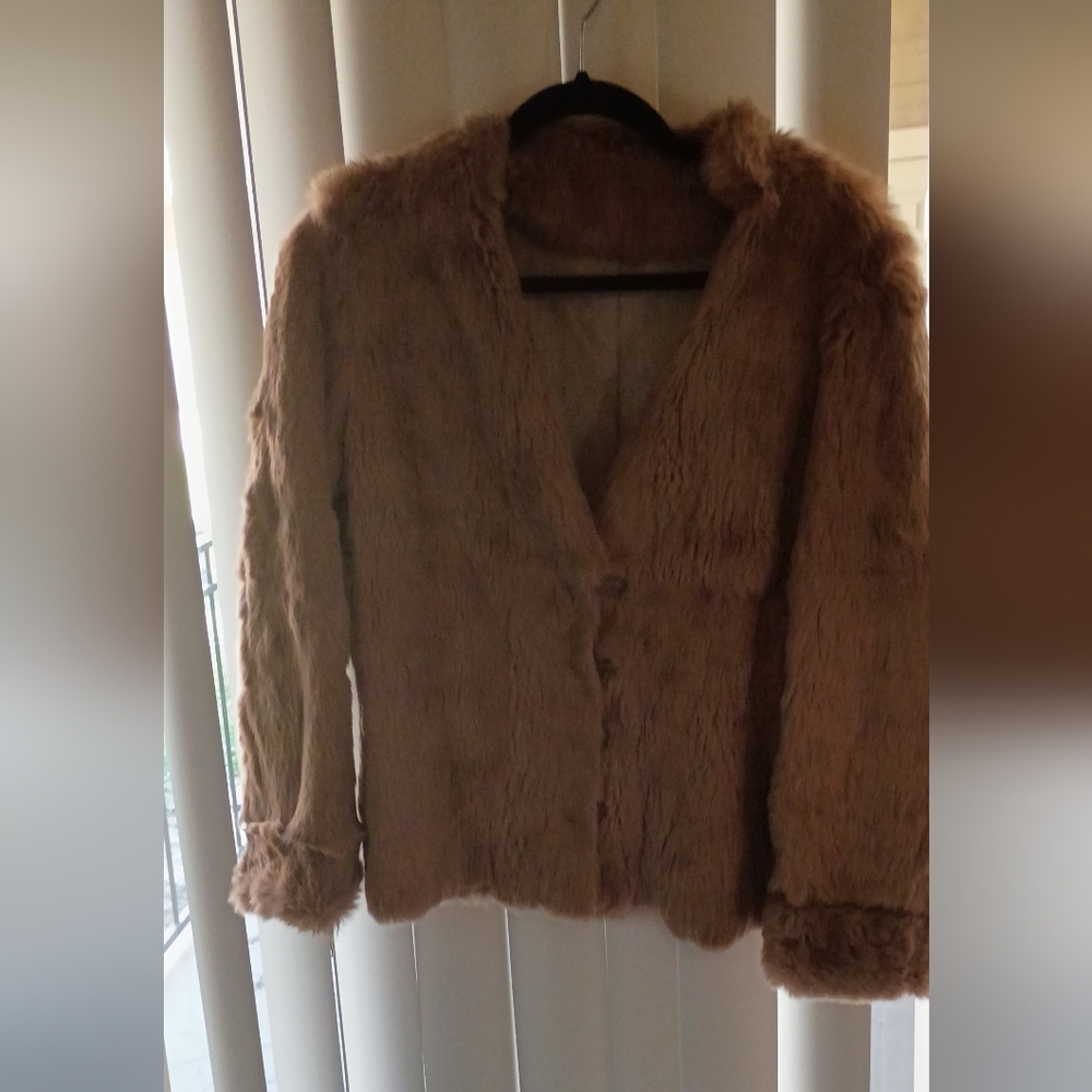 100% REAL Fur coat Woman's Brown Small Super SOFT! VINTAGE